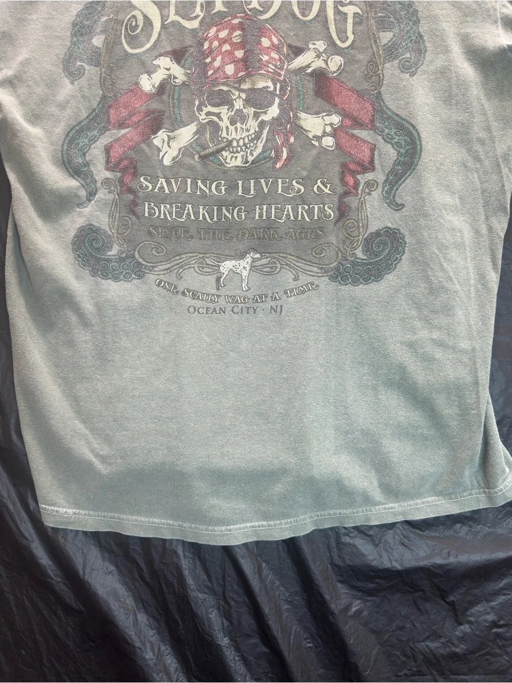 Sea Dog Comfort Colors T Shirt Mens Large Pirate Skull Graphic Ocean City MD